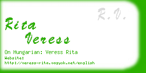 rita veress business card